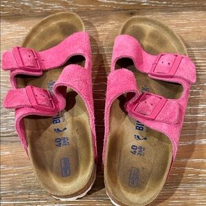 Birkenstock Pink Suede Sandals